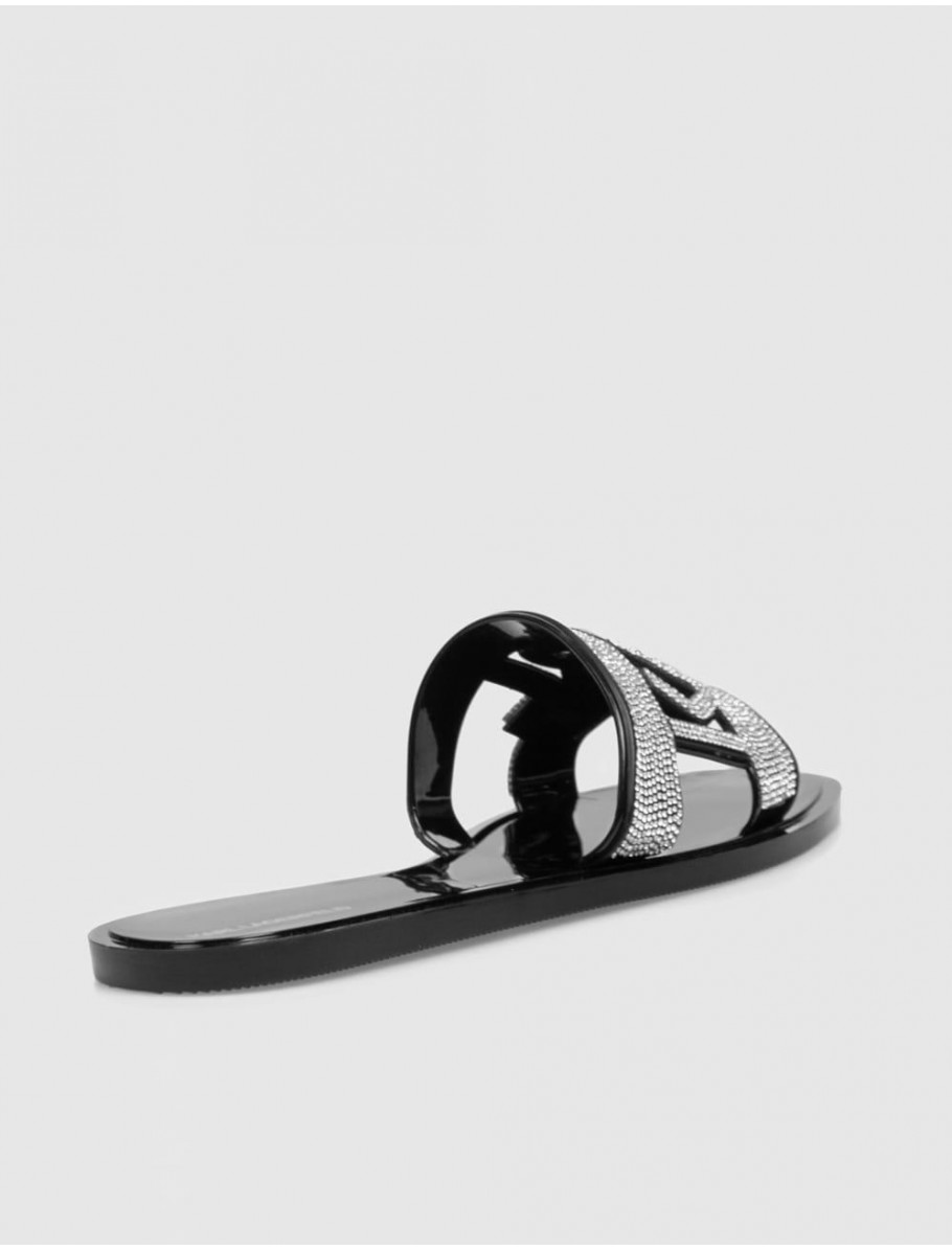 CHANCLA KARL LAGERFELD JELLY III SPARKLE CUT OUT NEGRO
