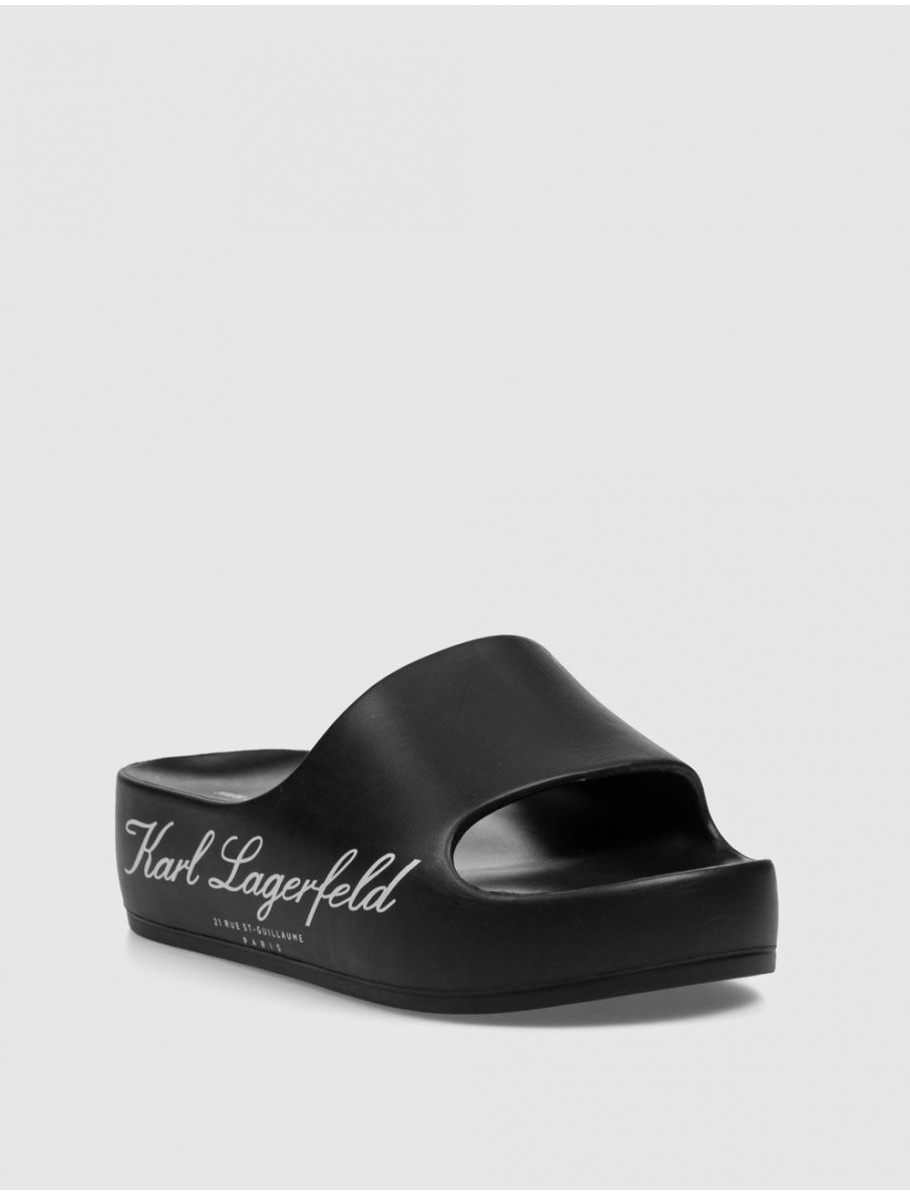 CHANCLA KARL LAGERFELD KOBO II HOTEL LOGO SLIDE NEGRO