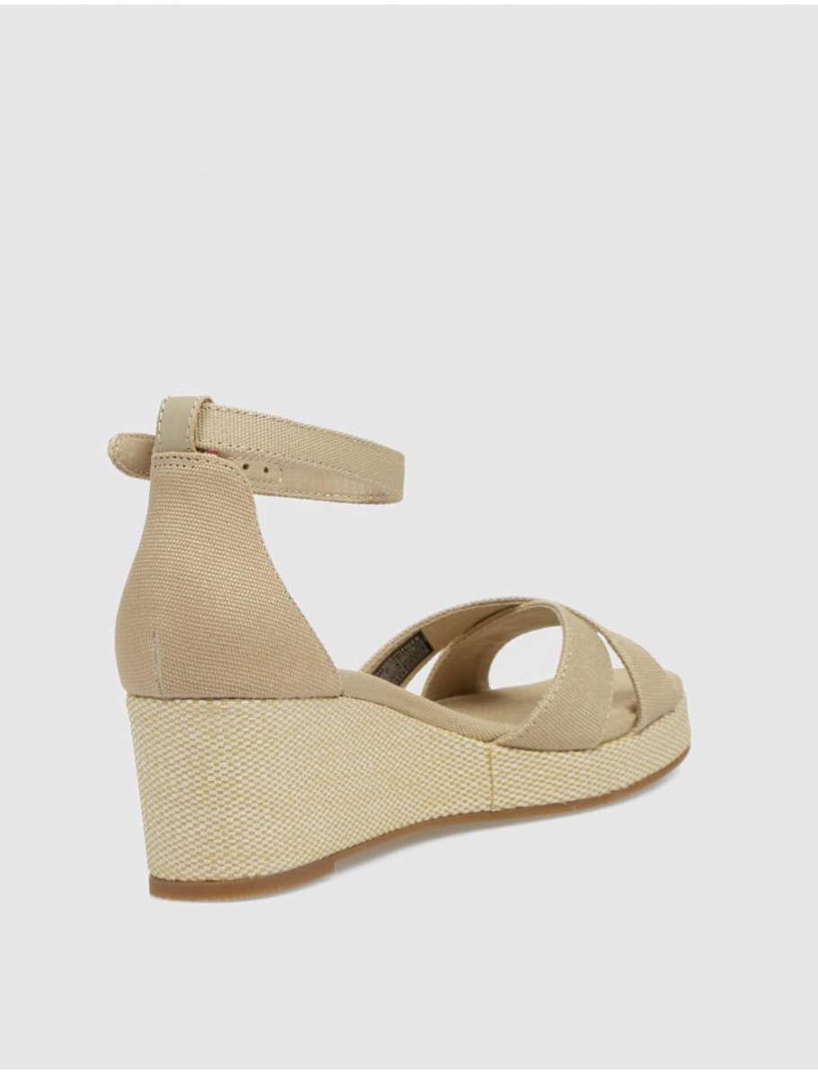 SANDALIA TOMMY HILFIGER FLAG CRISS CROS MID WEDGE ESPAD BEIG