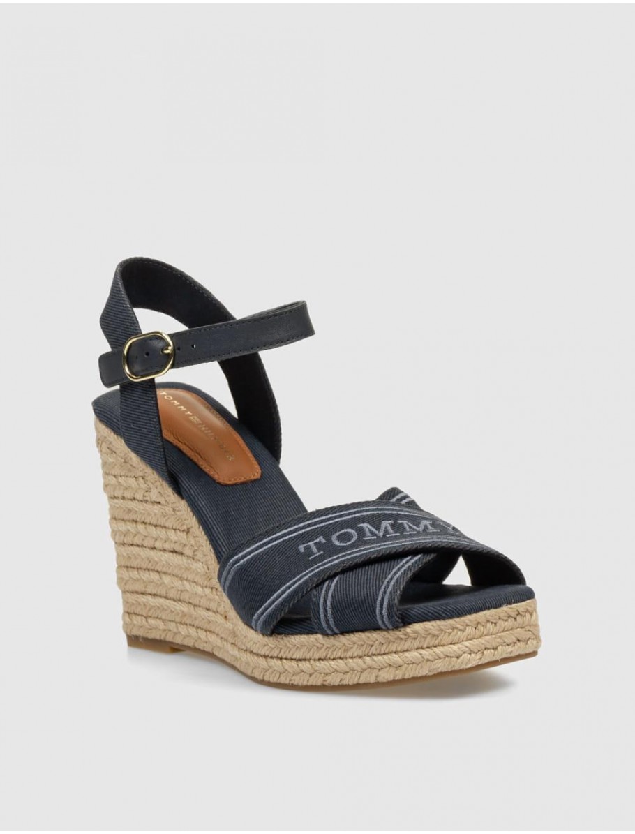 SANDALIA TOMMY HILFIGER TOMMY HILFIGER ESPAD HIGH WEDGE AZUL