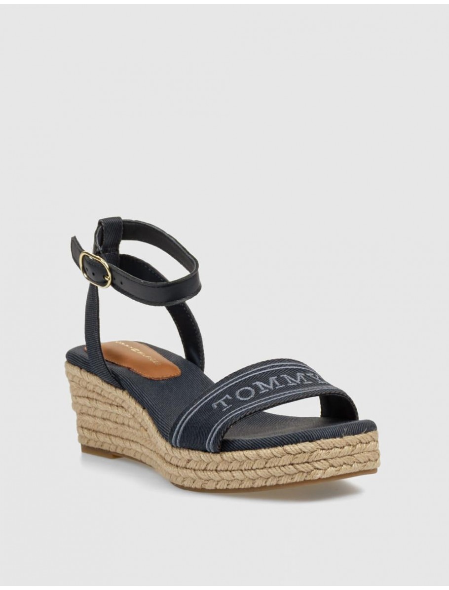 SANDALIA TOMMY HILFIGER TOMMY HILFIGER ESPAD MID WEDGE AZUL