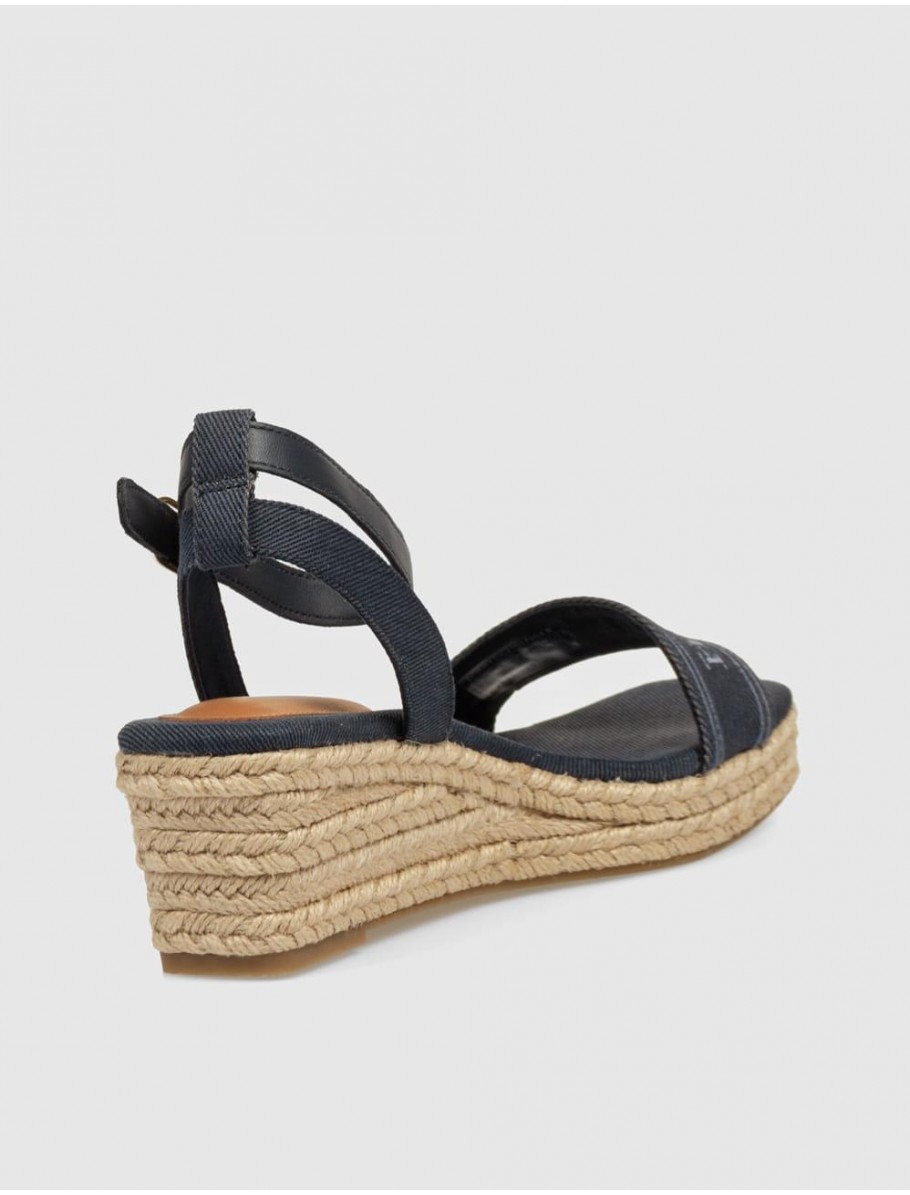 SANDALIA TOMMY HILFIGER TOMMY HILFIGER ESPAD MID WEDGE AZUL