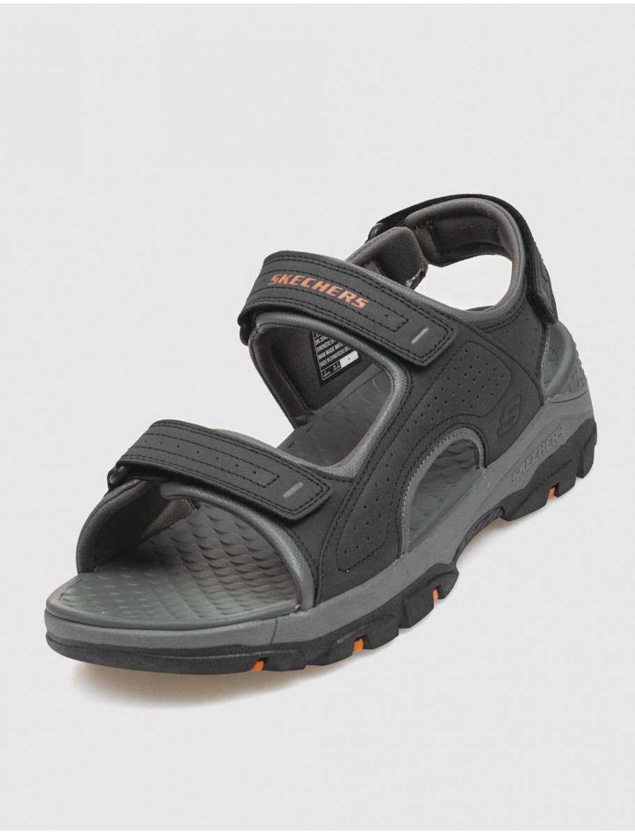 SANDALIA SKECHERS RELAXED FIT TRESMEN GARO GRIS OSCURO