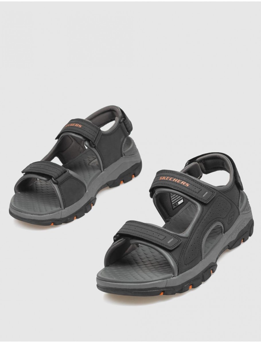 SANDALIA SKECHERS RELAXED FIT TRESMEN GARO GRIS OSCURO