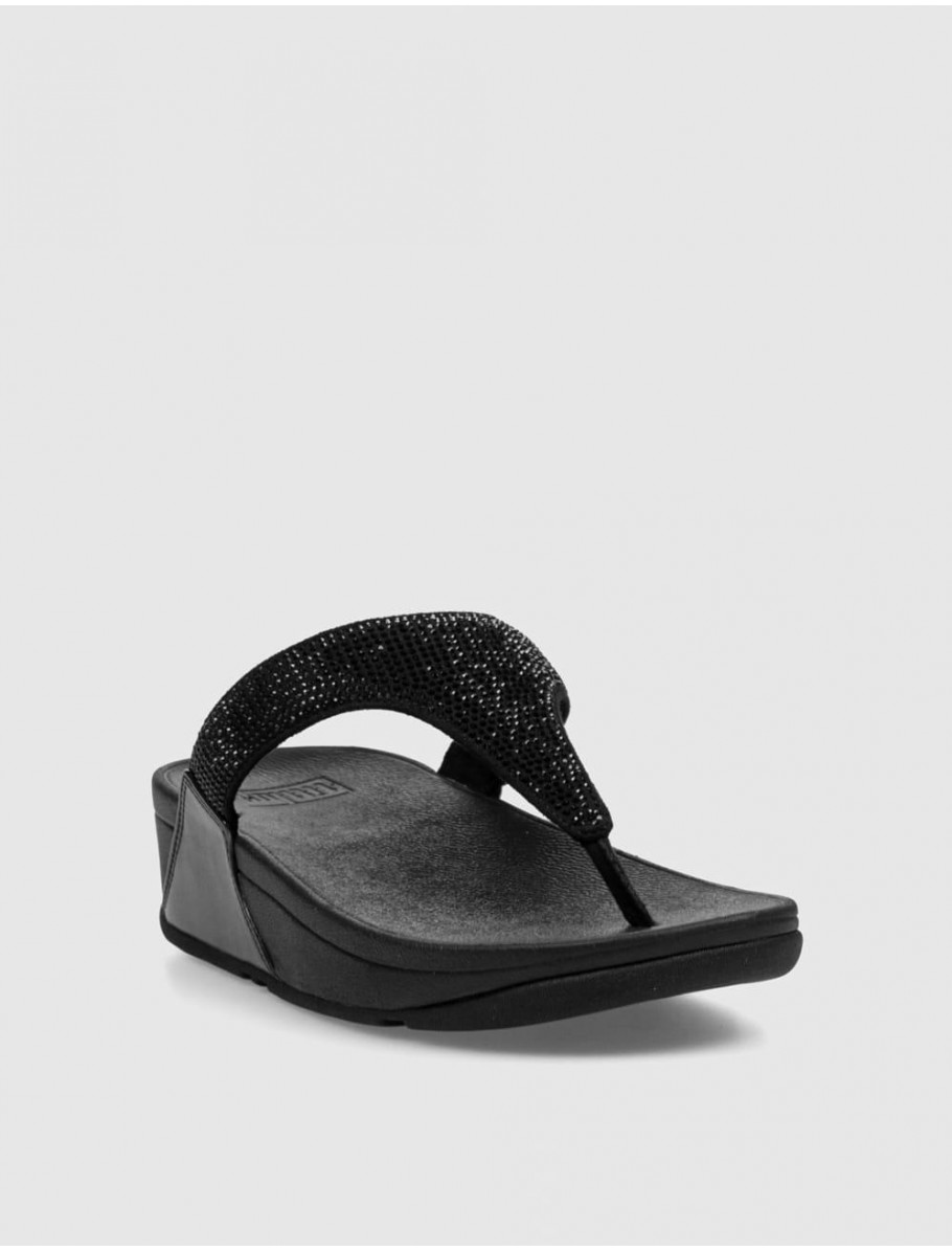 SANDALIA FITFLOP LULU CRYSTAL NEGRO