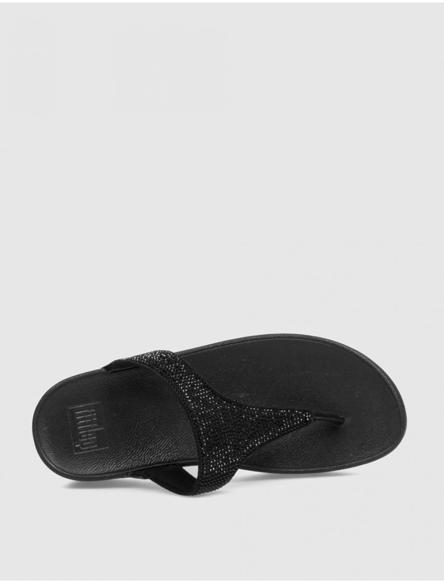 SANDALIA FITFLOP LULU CRYSTAL NEGRO