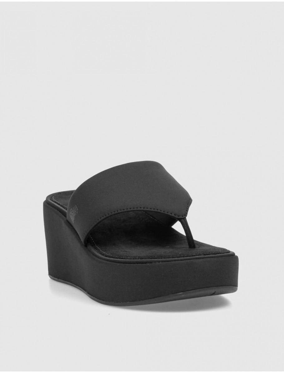 SANDALIA FITFLOP PLATFFORMS WEDGE NEGRO