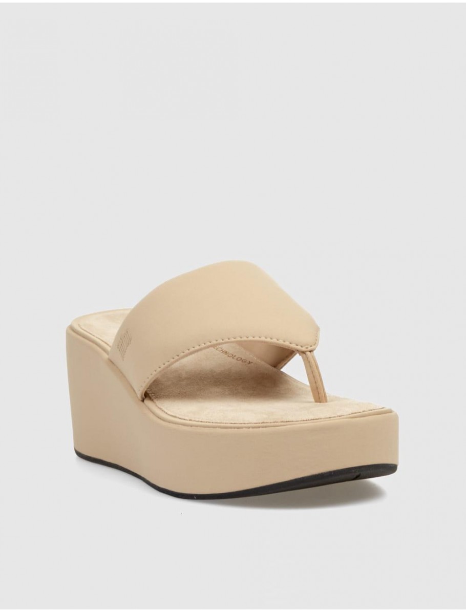 SANDALIA FITFLOP PLATFFORMS WEDGE BEIG
