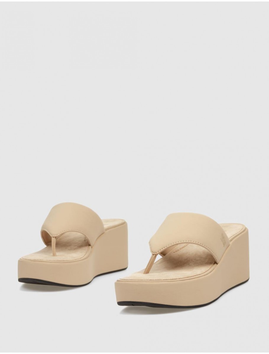 SANDALIA FITFLOP PLATFFORMS WEDGE BEIG