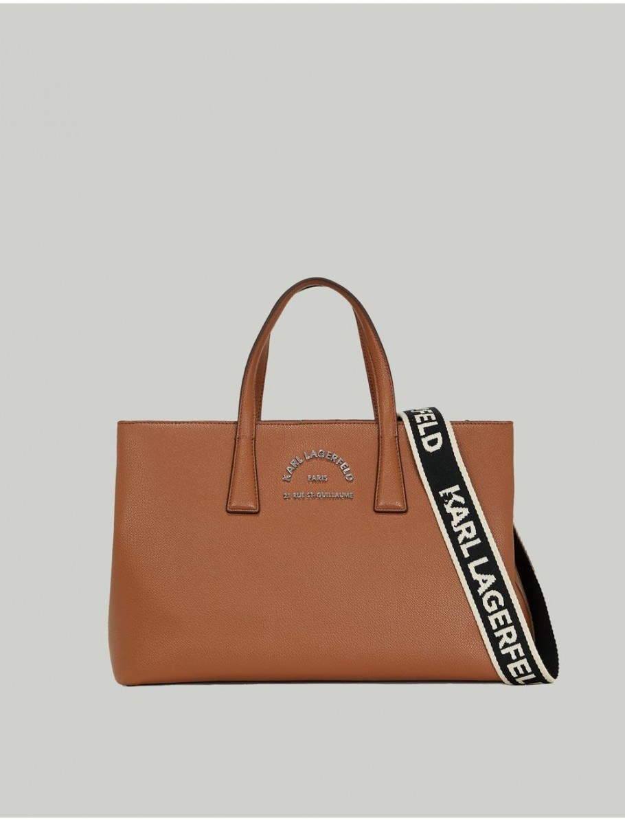 BOLSO KARL LAGERFED K RSG METAL SATCHEL MARRoN