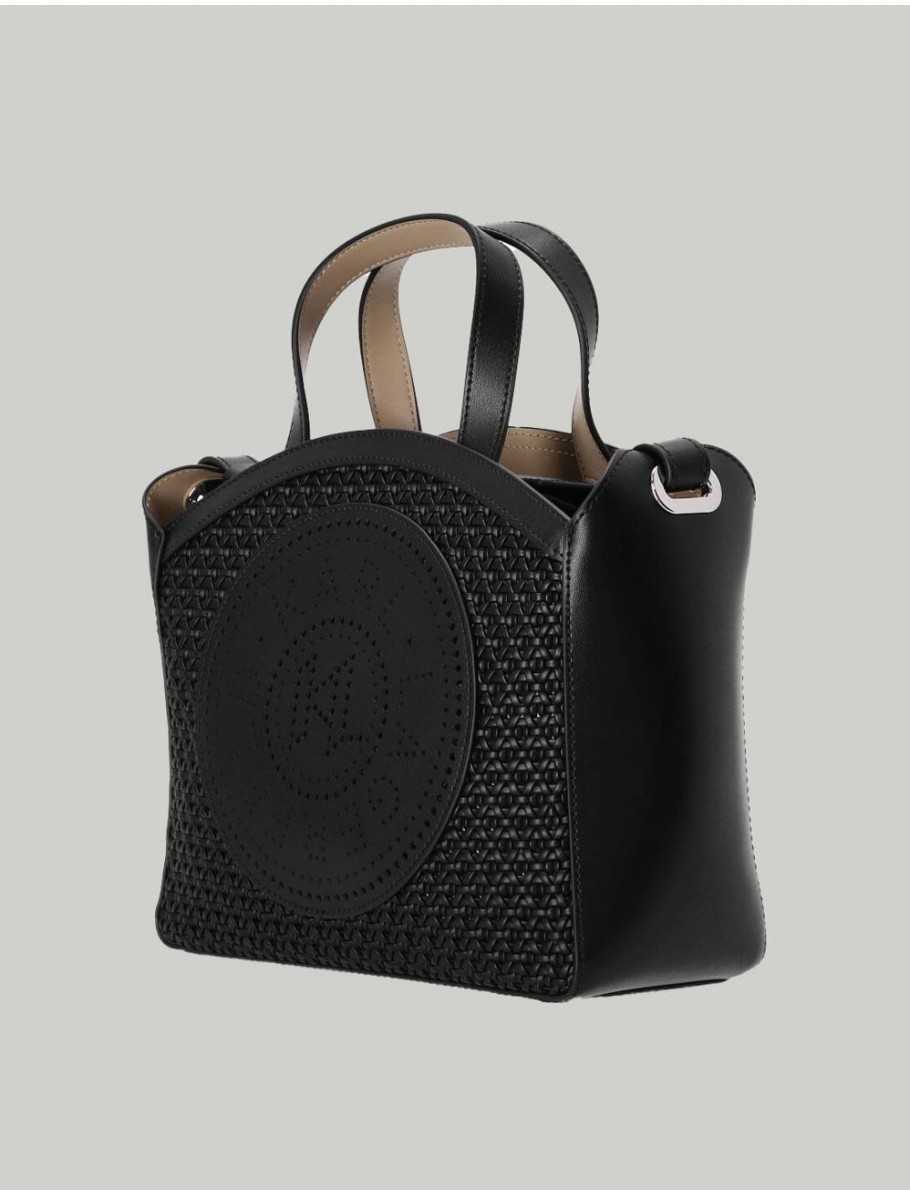 BOLSO KARL LAGERFED K CIRCLE SM TOTE WOVEN NEGRO