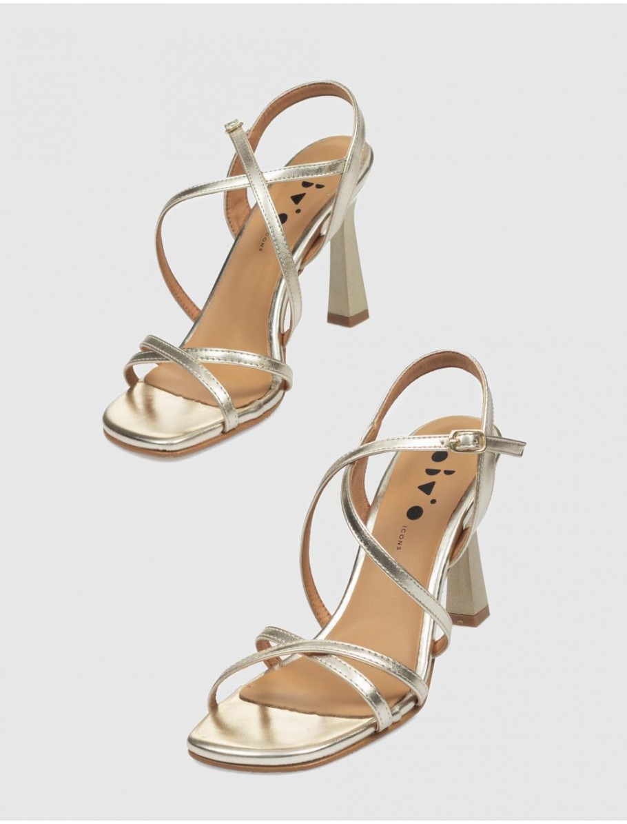 SANDALIA OBVIO SHOES EBLA PLATINO