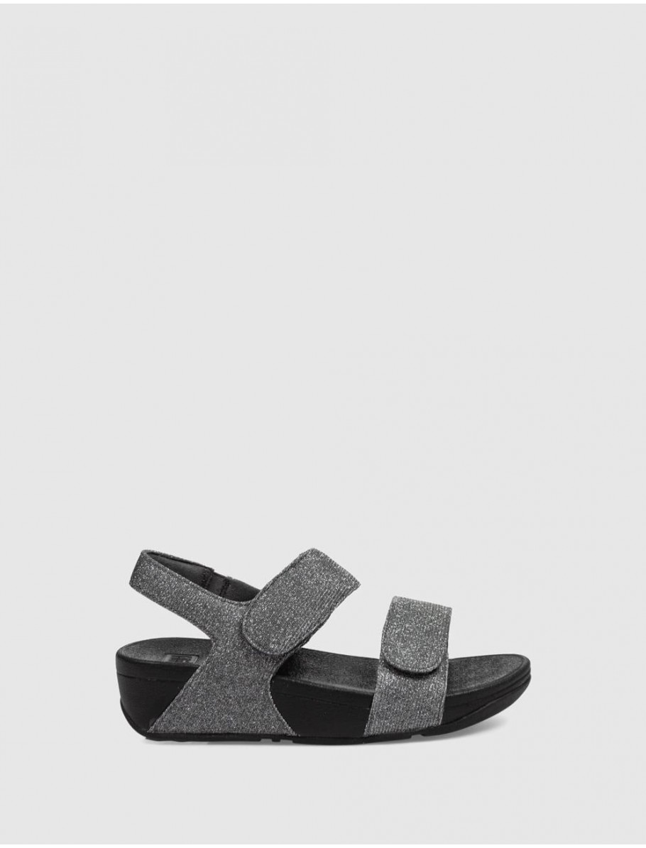 SANDALIA FITFLOP LULU ADJUSTABLE PLATA