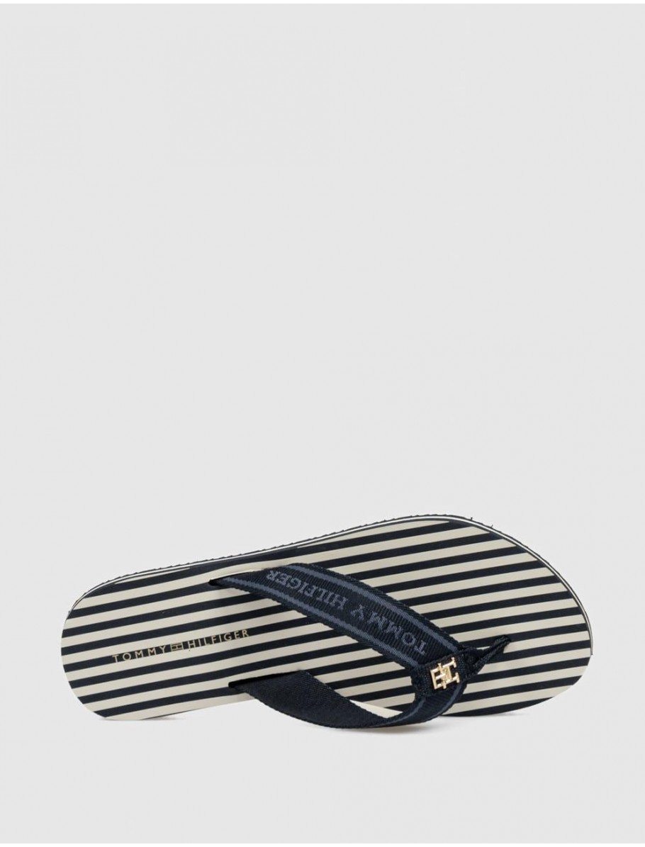 CHANCLA TOMMY HILFIGER TH STRIPES BEACH SANDAL MARINO