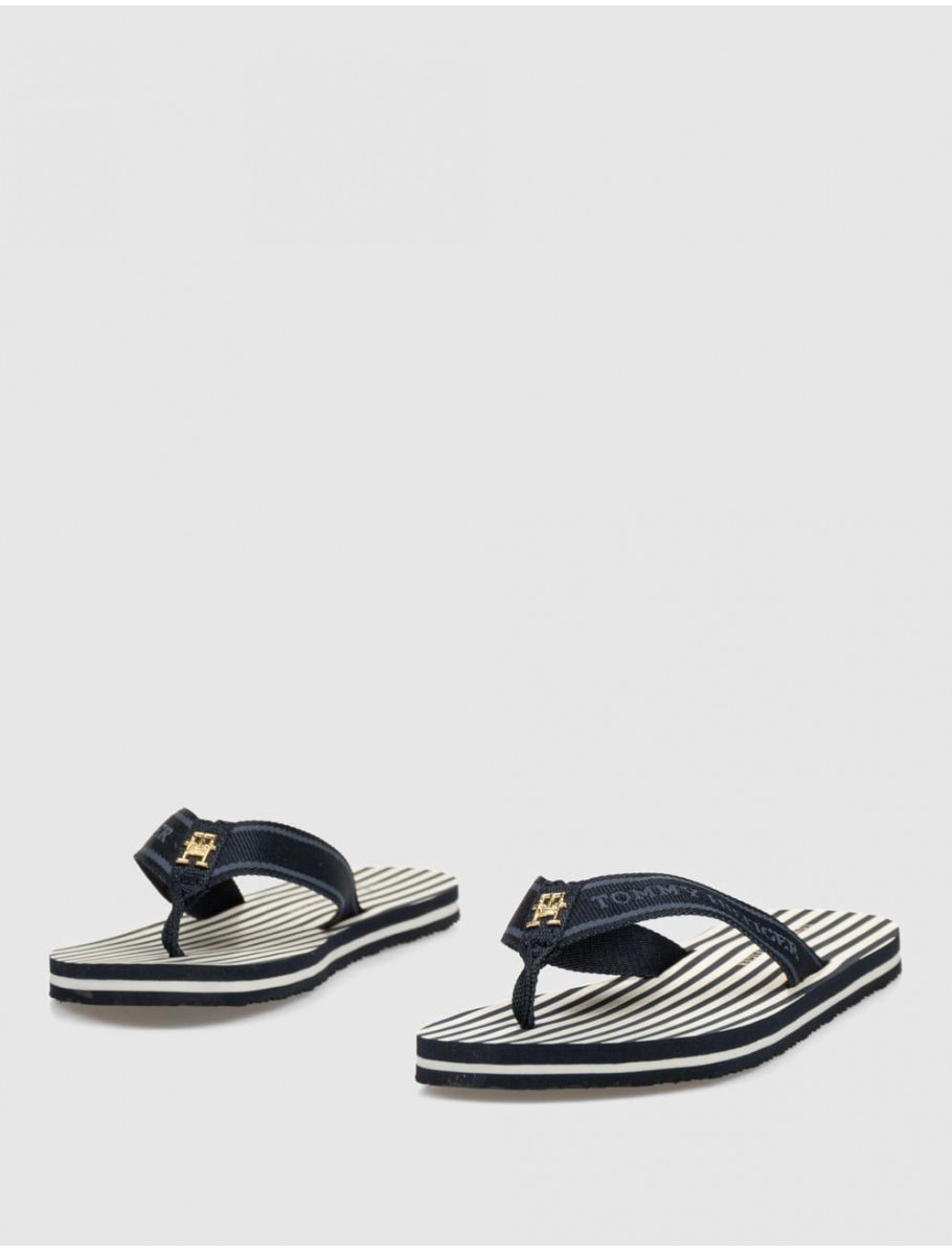 CHANCLA TOMMY HILFIGER TH STRIPES BEACH SANDAL MARINO