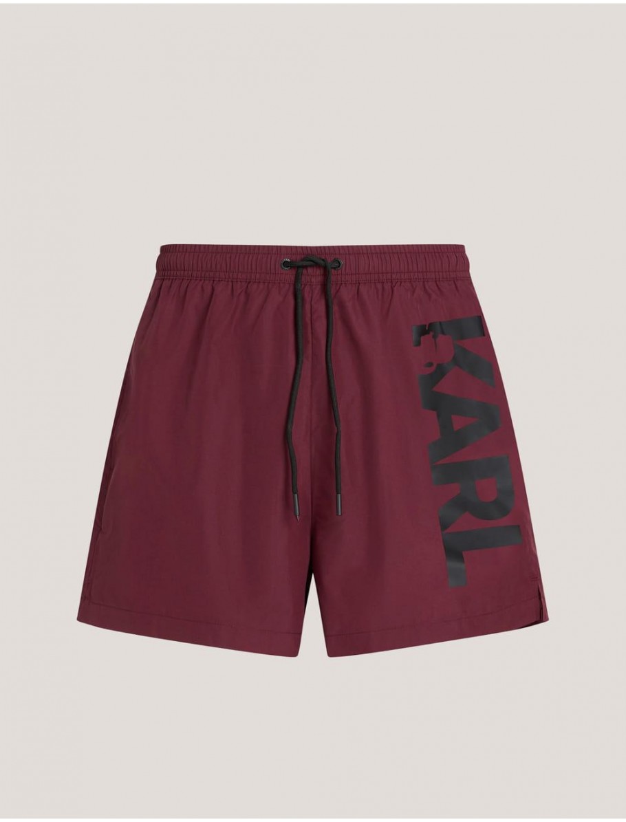 BANADOR KARL LAGERFED KARL LOGO SHORT BOARDSHORTS BURDEOS