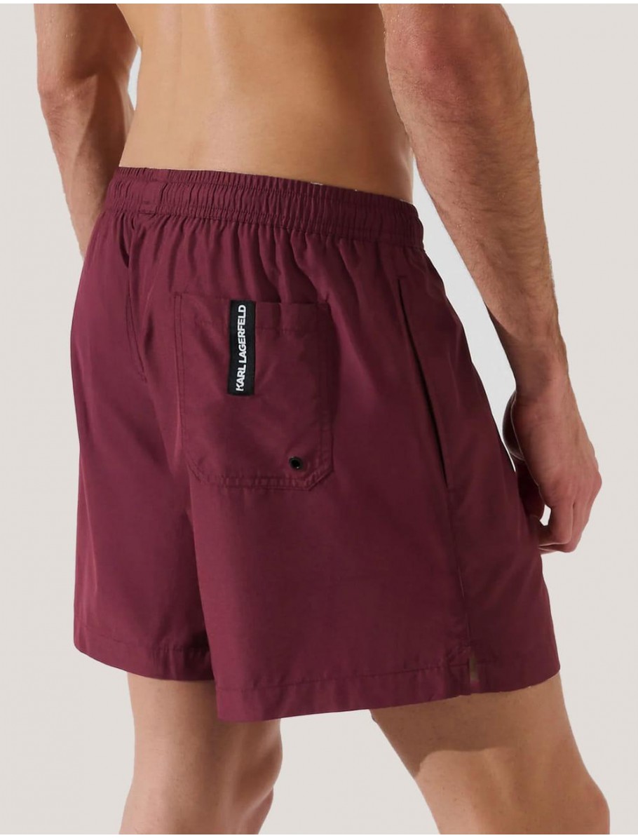 BANADOR KARL LAGERFED KARL LOGO SHORT BOARDSHORTS BURDEOS