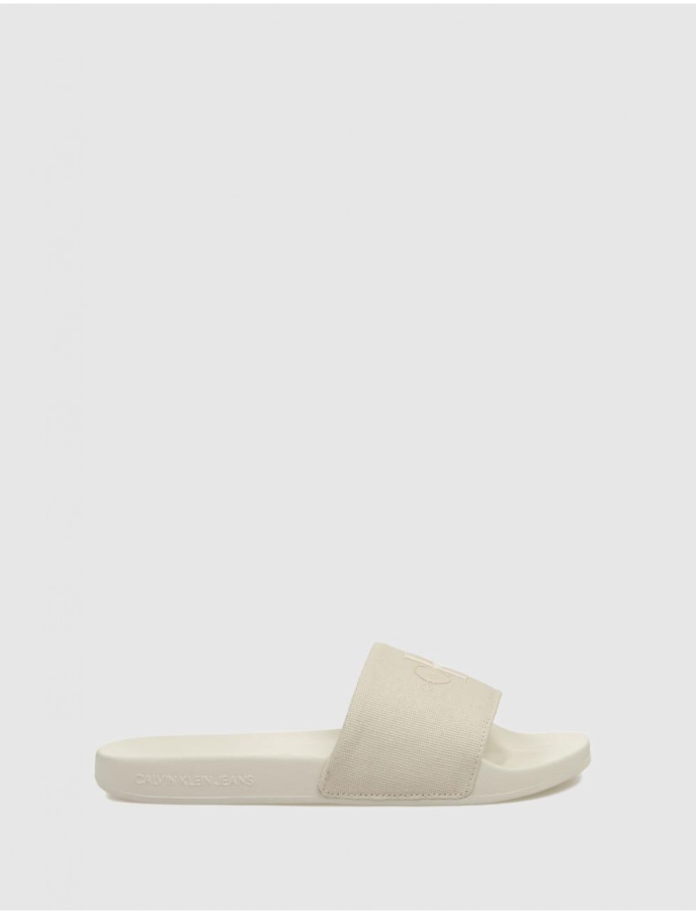 CHANCLA CALVIN KLEIN SLIDE MONOGRAM WN BEIG