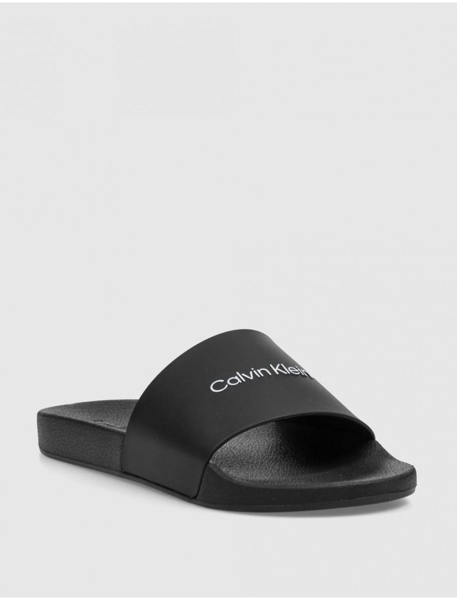 CHANCLA CALVIN KLEIN POOL SLIDE RUBBER NEGRO