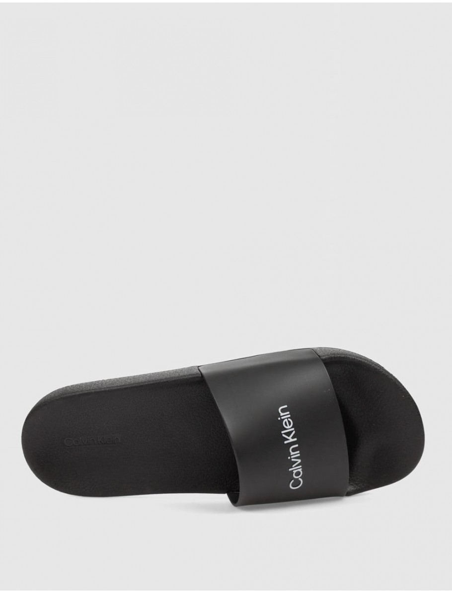 CHANCLA CALVIN KLEIN POOL SLIDE RUBBER NEGRO