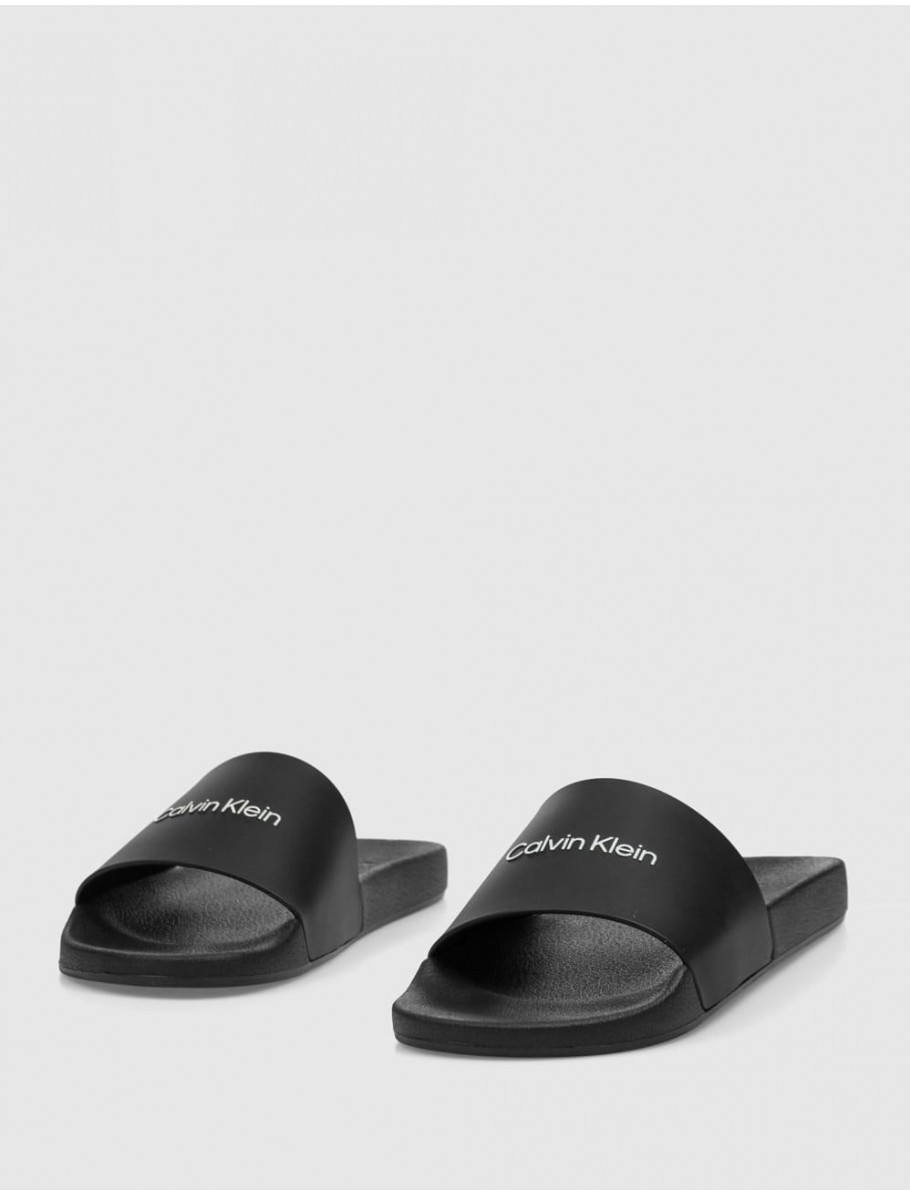 CHANCLA CALVIN KLEIN POOL SLIDE RUBBER NEGRO
