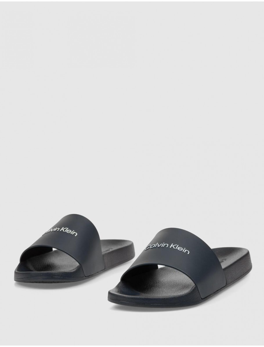 CHANCLA CALVIN KLEIN POOL SLIDE RUBBER MARINO