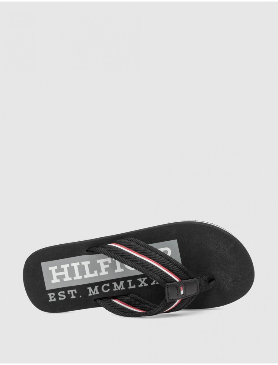 CHANCLA TOMMY HILFIGER CORPORATE HILFIGER BEACH NEGRO
