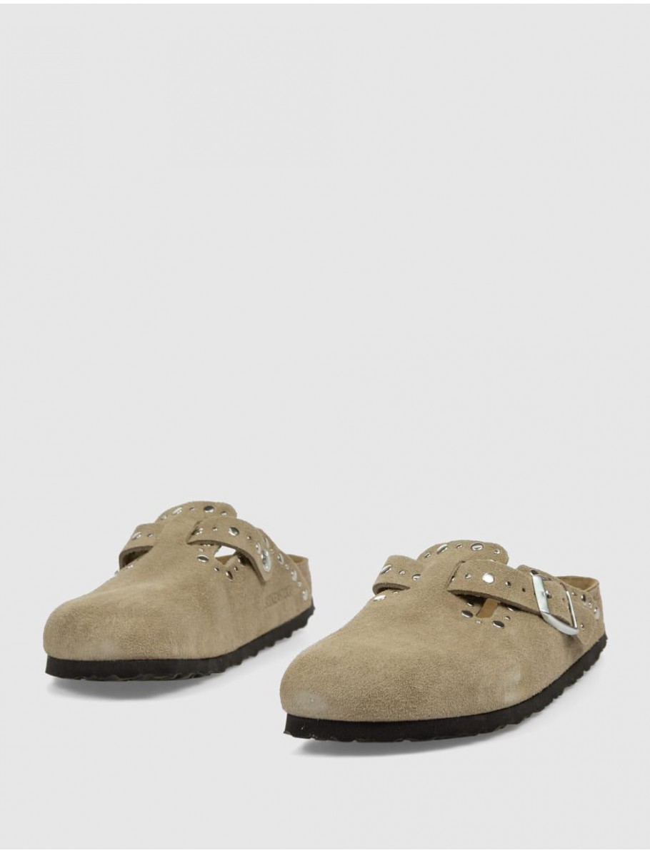 ZUECO BIRKENSTOCK BOSTON RIVET TAUPE