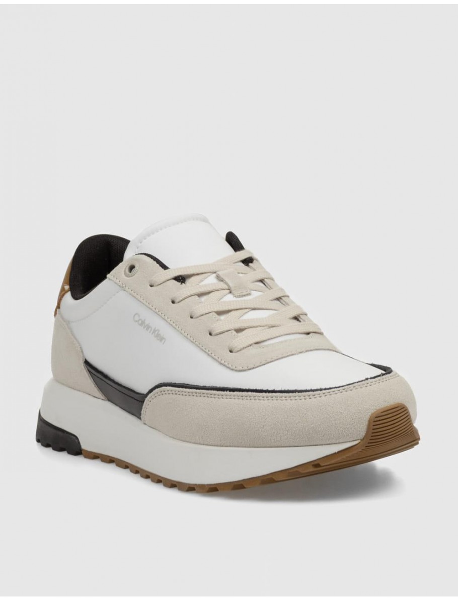 ZAPATILLA CALVIN KLEIN LOW TOP LACE UP REPREVE MIX BLANCO