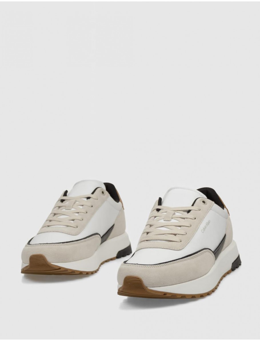 ZAPATILLA CALVIN KLEIN LOW TOP LACE UP REPREVE MIX BLANCO