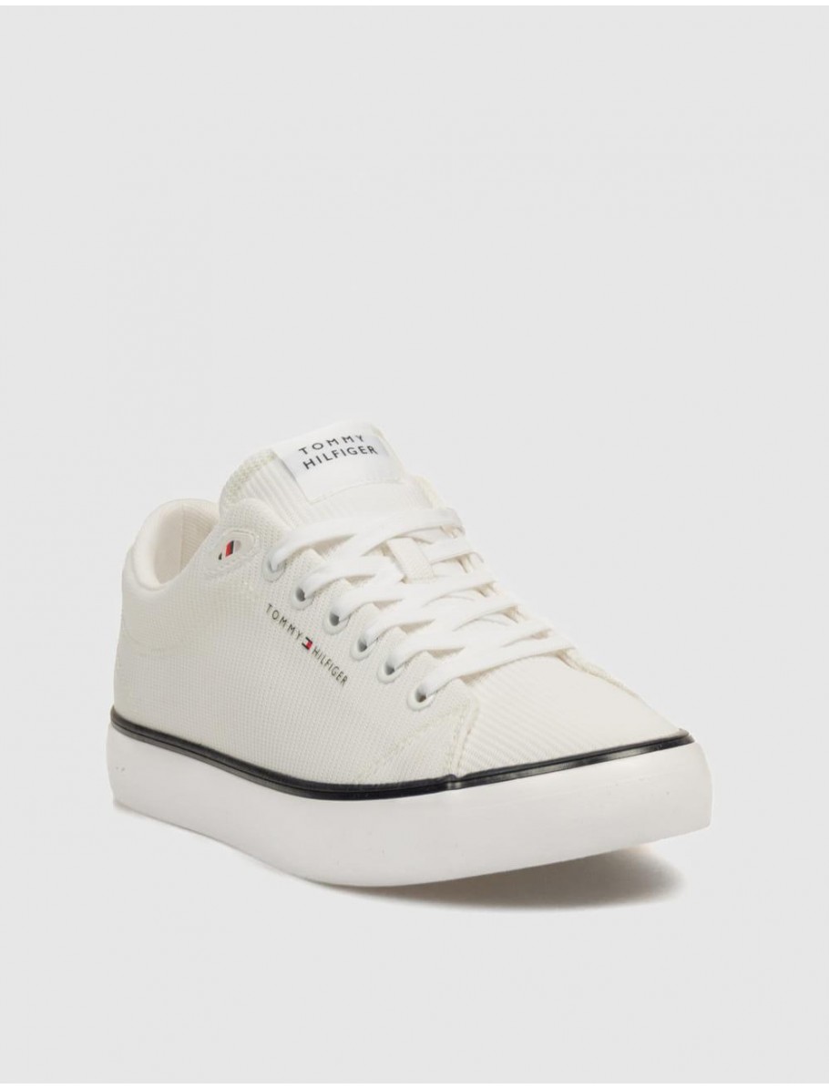 ZAPATILLA TOMMY HILFIGER TH HI VULC CORE LOW II MESH BLANCO