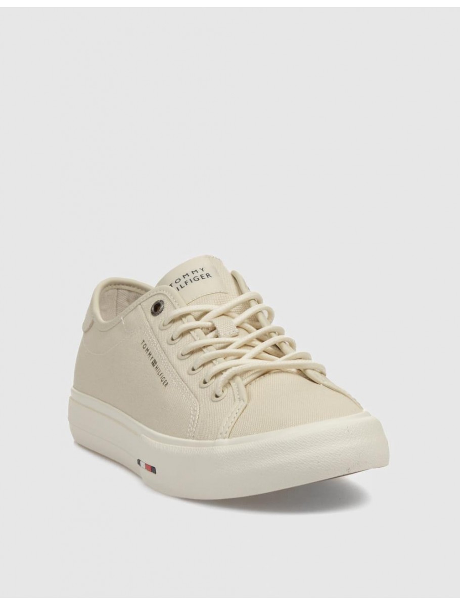 ZAPATILLA TOMMY HILFIGER TH HI VULC STREET CANVAS BEIG