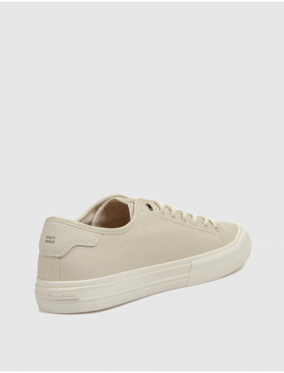 ZAPATILLA TOMMY HILFIGER TH HI VULC STREET CANVAS BEIG
