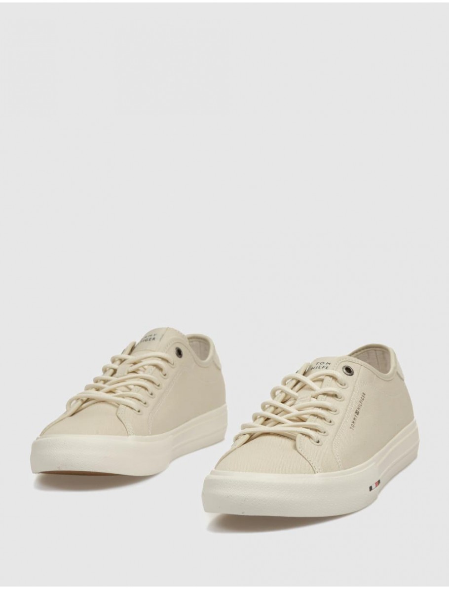 ZAPATILLA TOMMY HILFIGER TH HI VULC STREET CANVAS BEIG