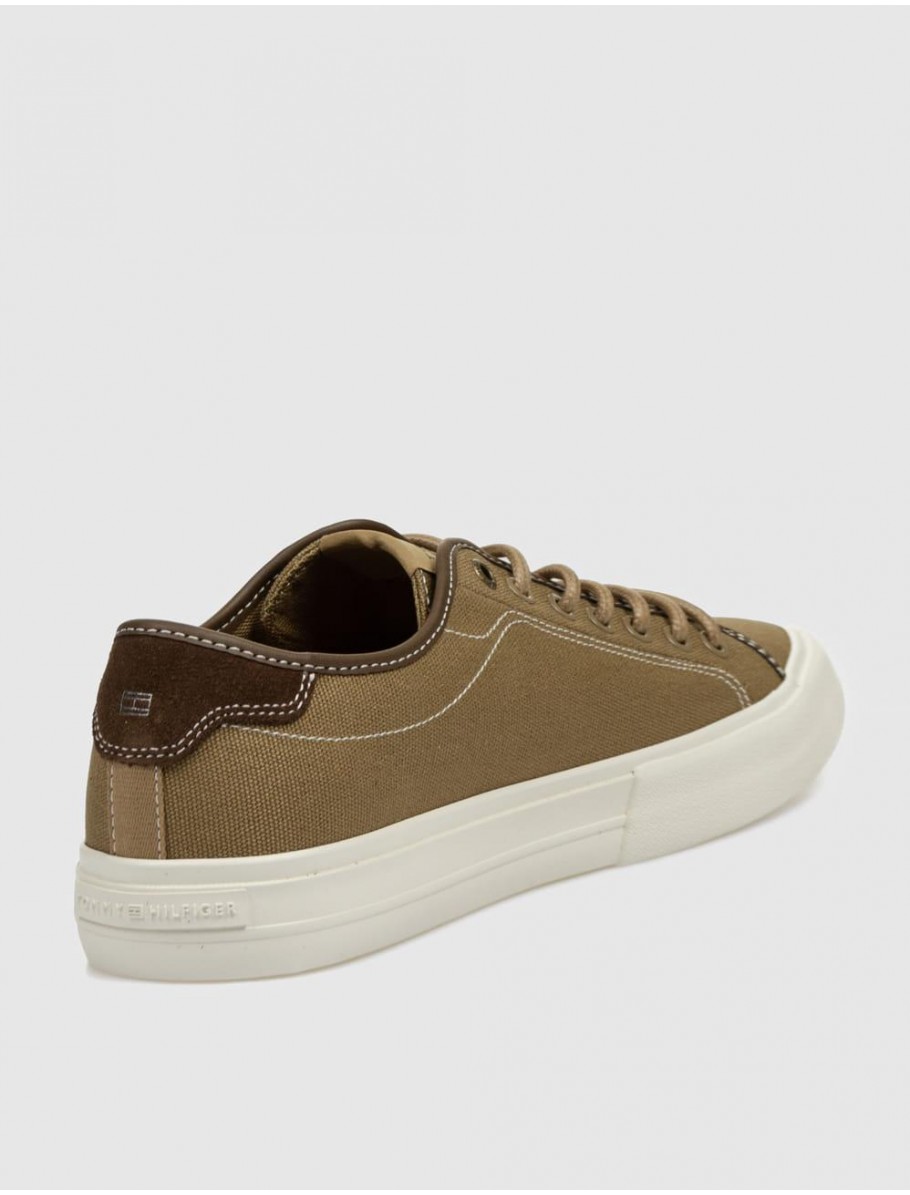 ZAPATILLA TOMMY HILFIGER TH HI VULC STREET CANVAS MARRoN