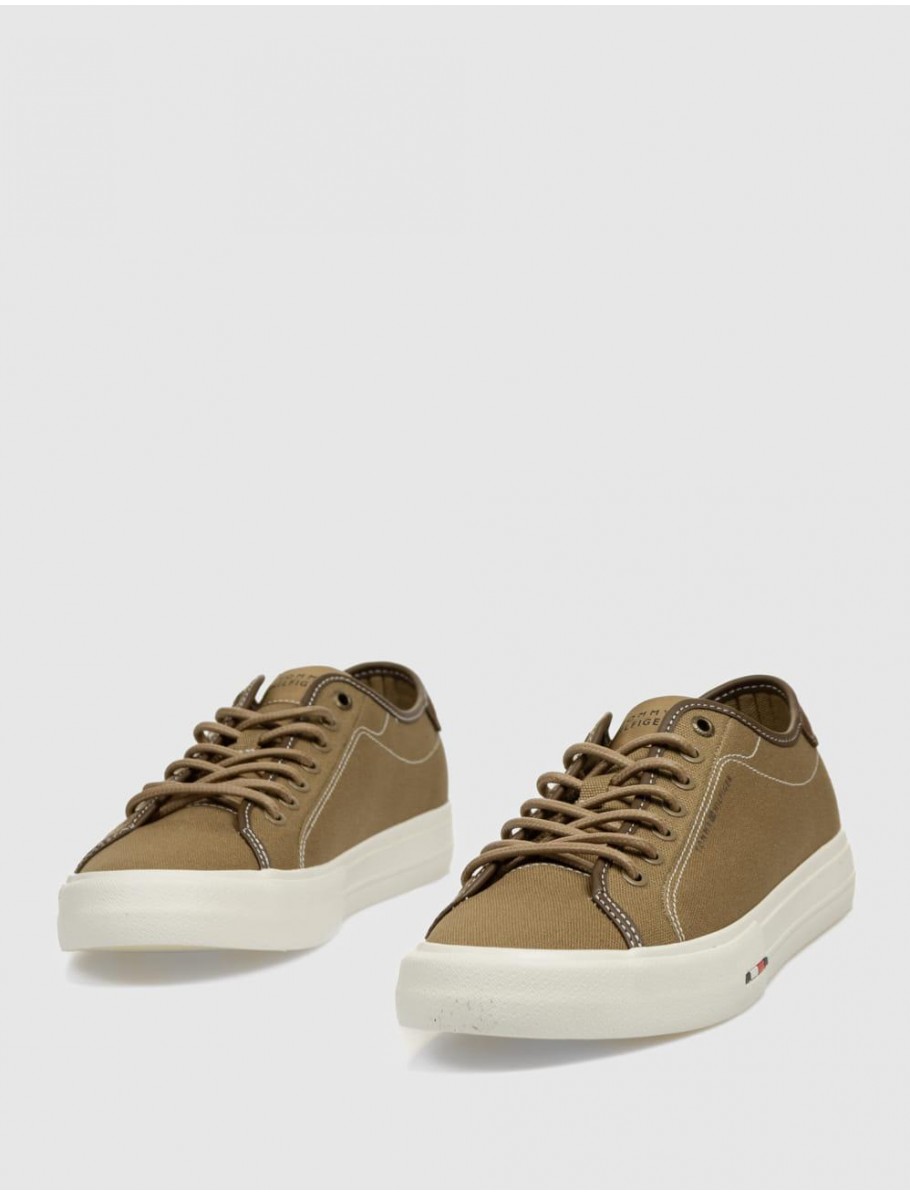 ZAPATILLA TOMMY HILFIGER TH HI VULC STREET CANVAS MARRoN
