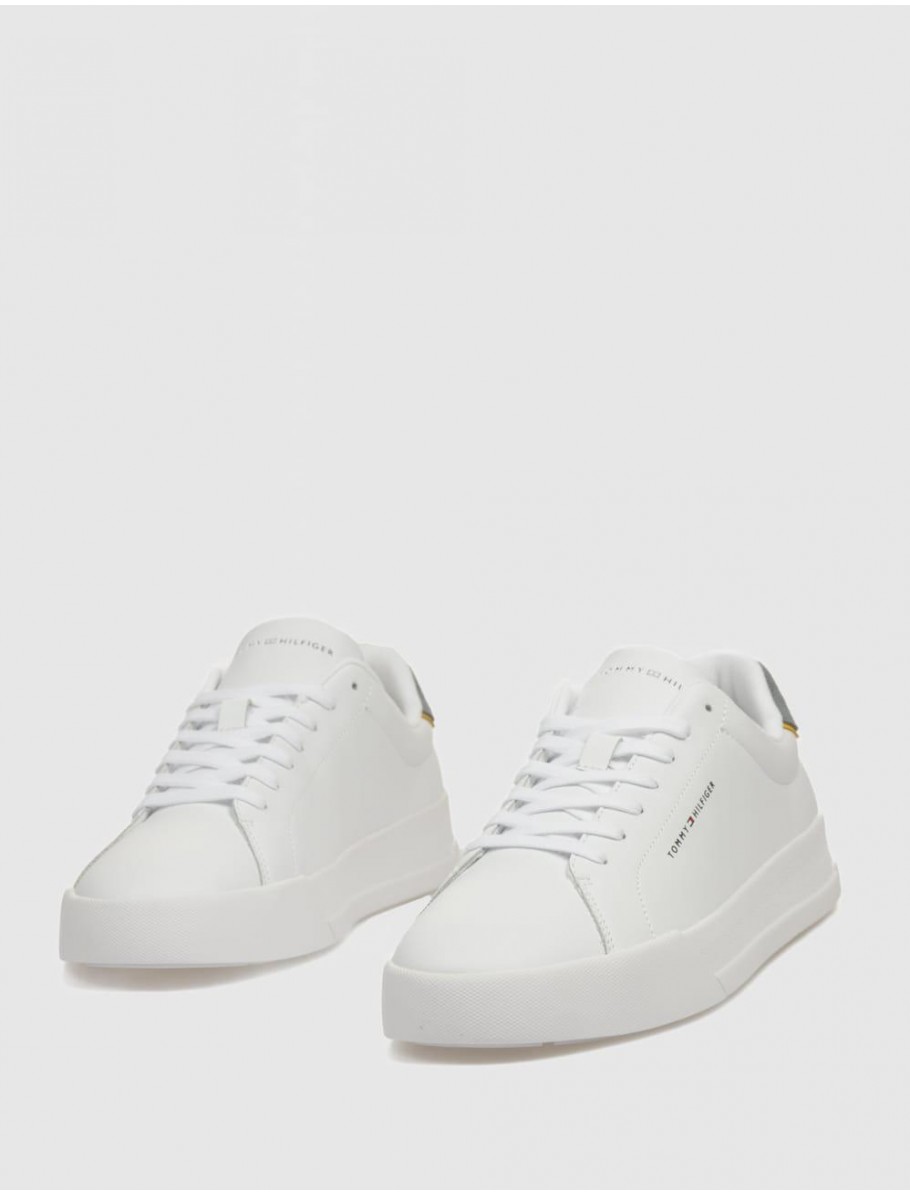 ZAPATILLA TOMMY HILFIGER TH COURT LTH DETAIL ESS BLANCO