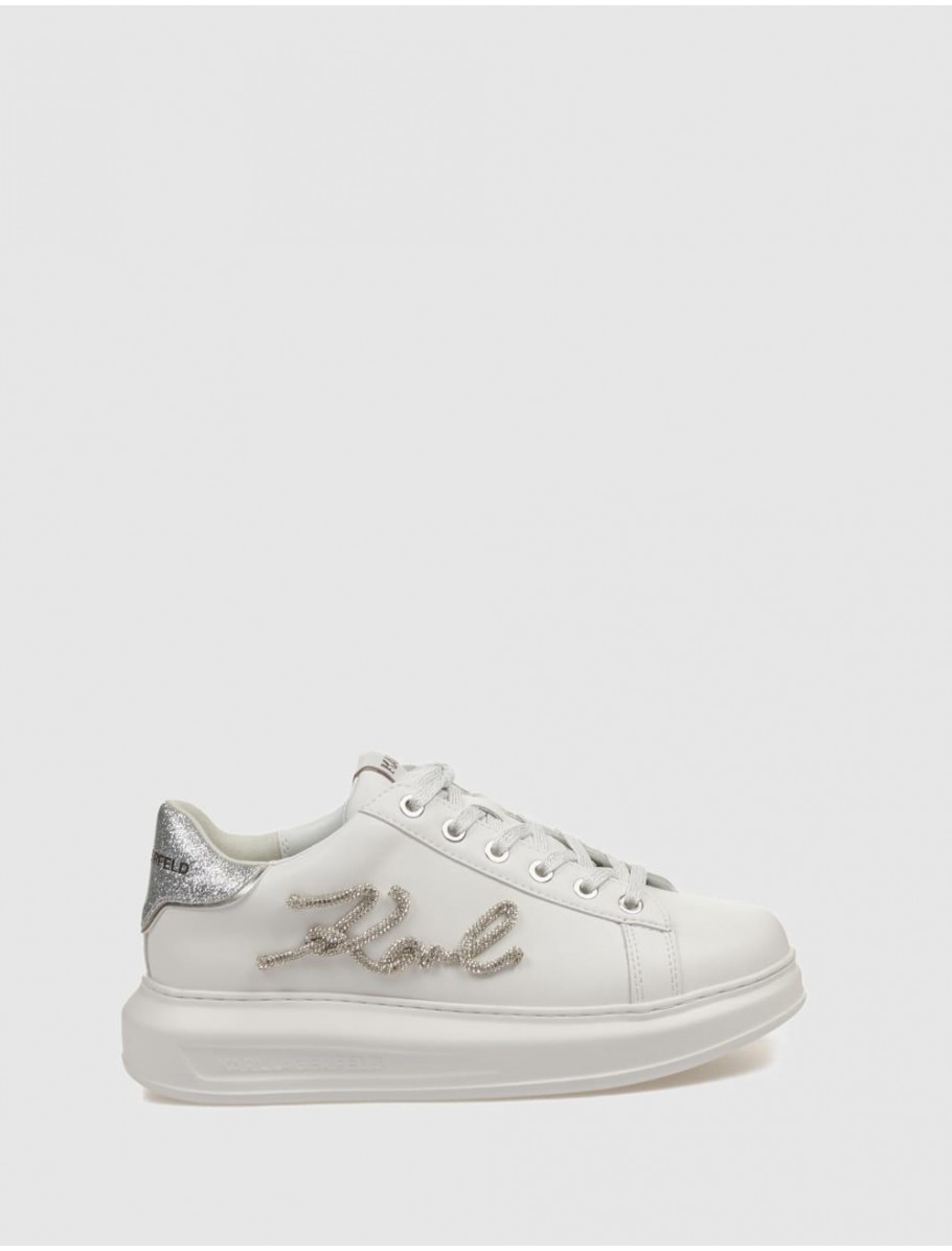ZAPATILLA KARL LAGERFED KAPRI SIGNIA RHINESTONES LO BLANCO
