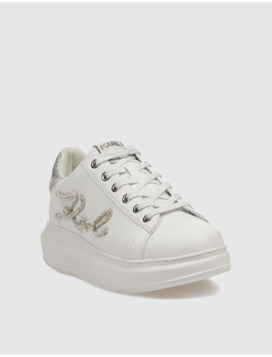 ZAPATILLA KARL LAGERFED KAPRI SIGNIA RHINESTONES LO BLANCO