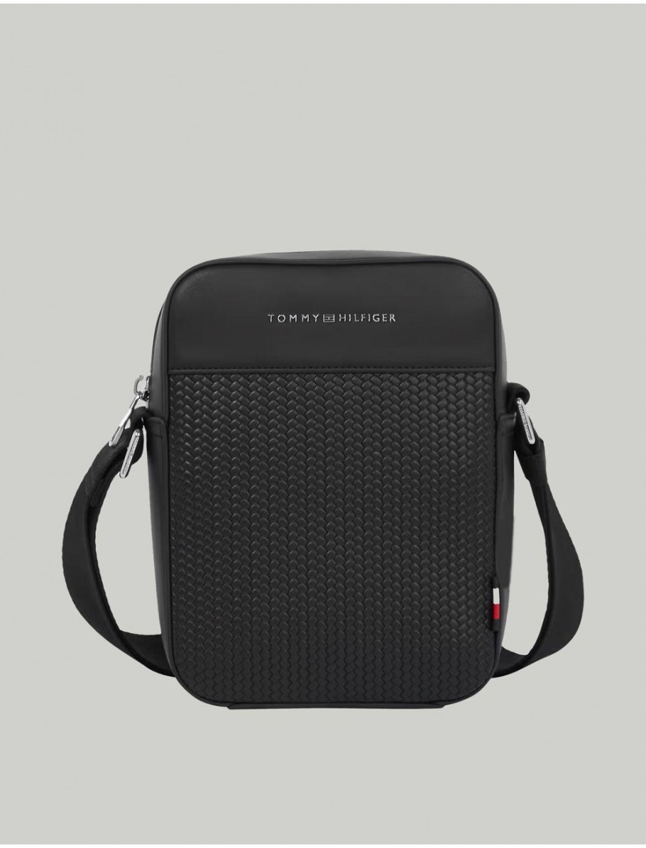 BANDOLERA TOMMY HILFIGER TH WOVEN MINI REPORTER NEGRO