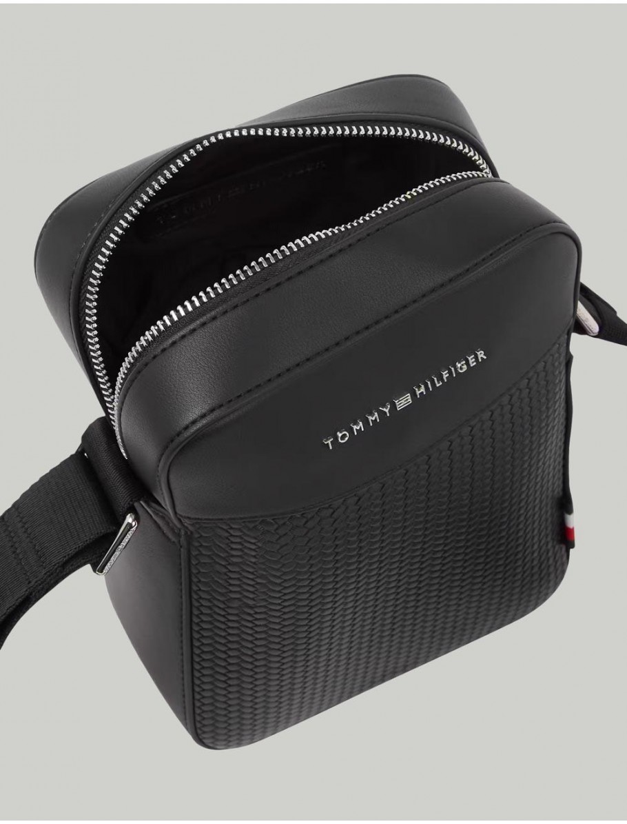 BANDOLERA TOMMY HILFIGER TH WOVEN MINI REPORTER NEGRO