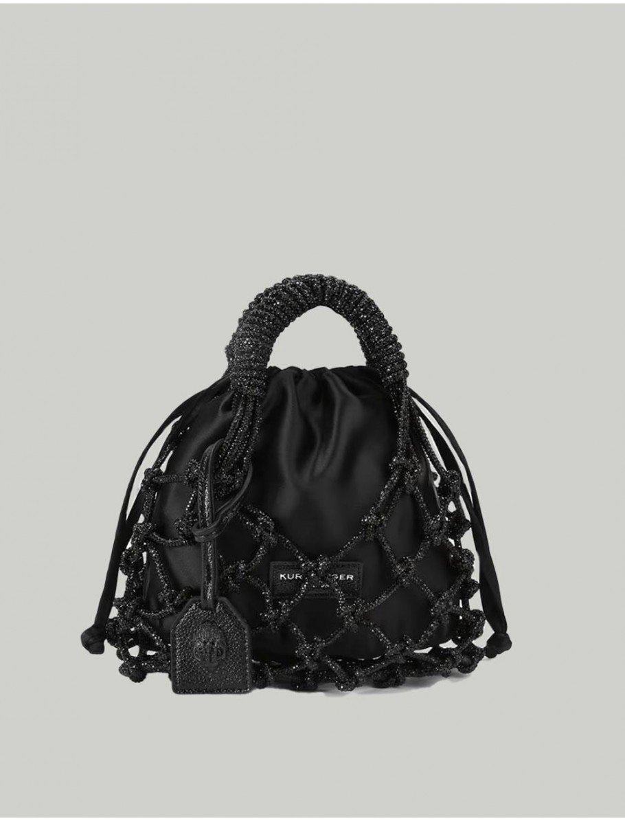 BOLSO KURT GEIGER SM MACRAME CRYSTAL BAG NEGRO