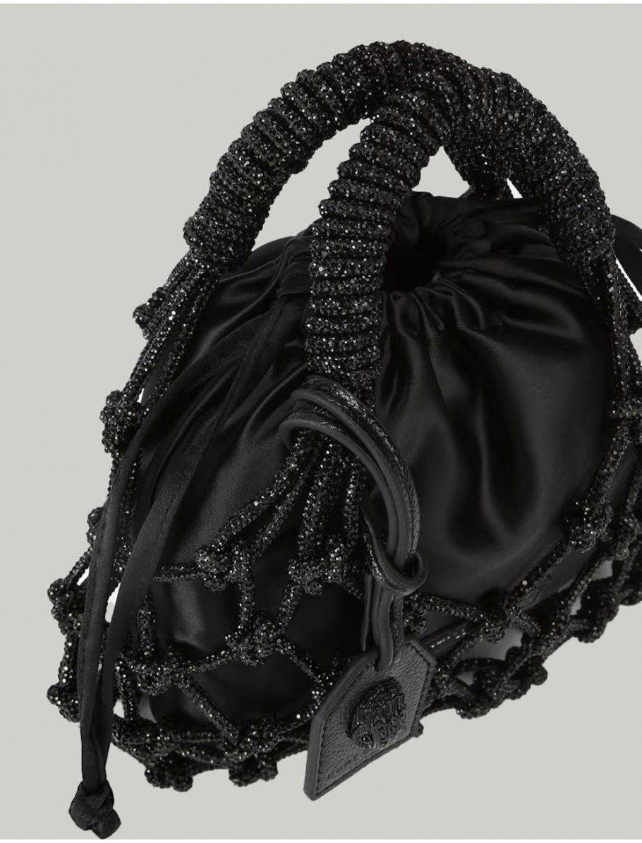 BOLSO KURT GEIGER SM MACRAME CRYSTAL BAG NEGRO
