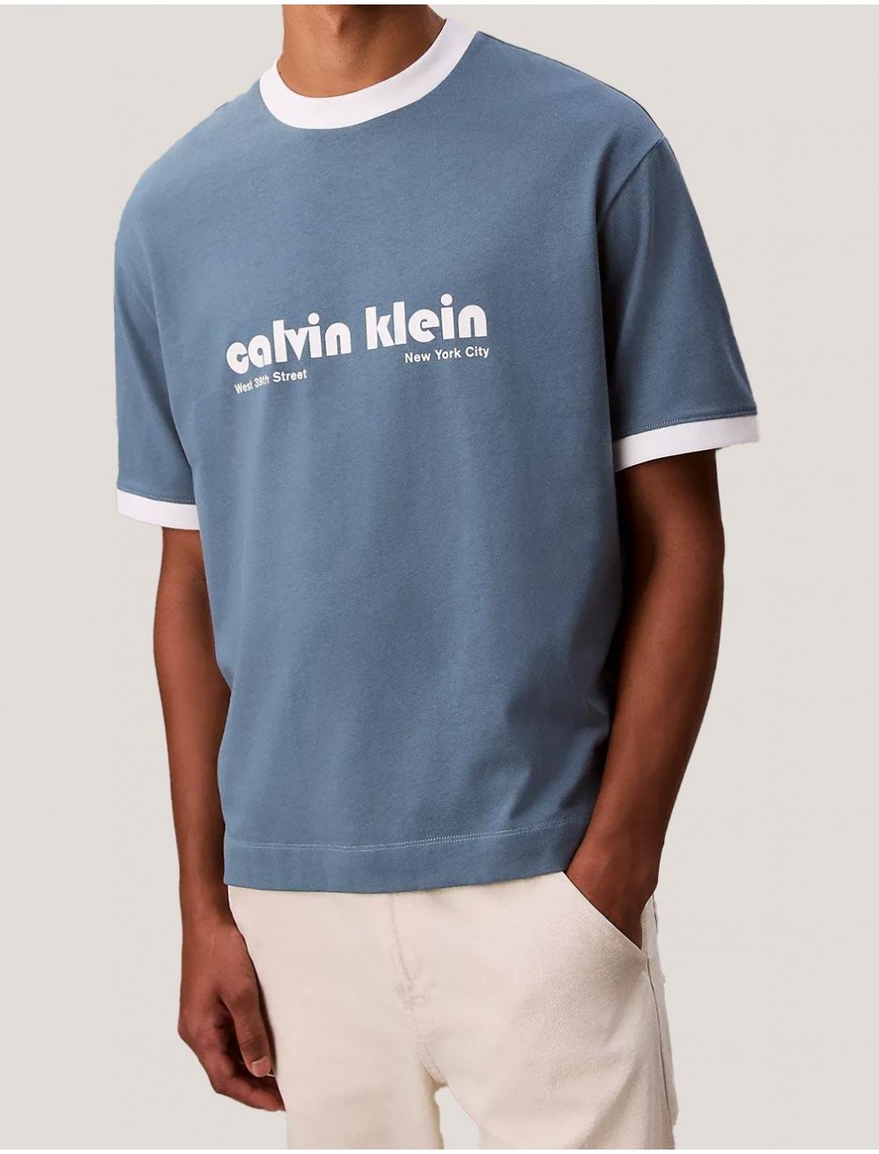 CAMISETA CALVIN KLEIN SS RTR LG RNGR AZUL