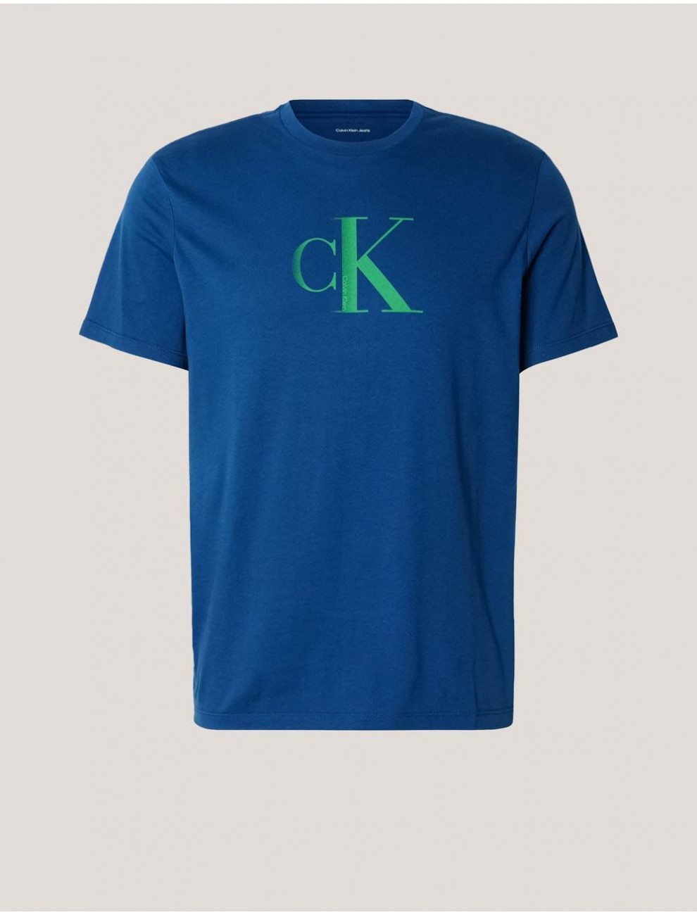 CAMISETA CALVIN KLEIN SS CNTR MNGRM AZUL