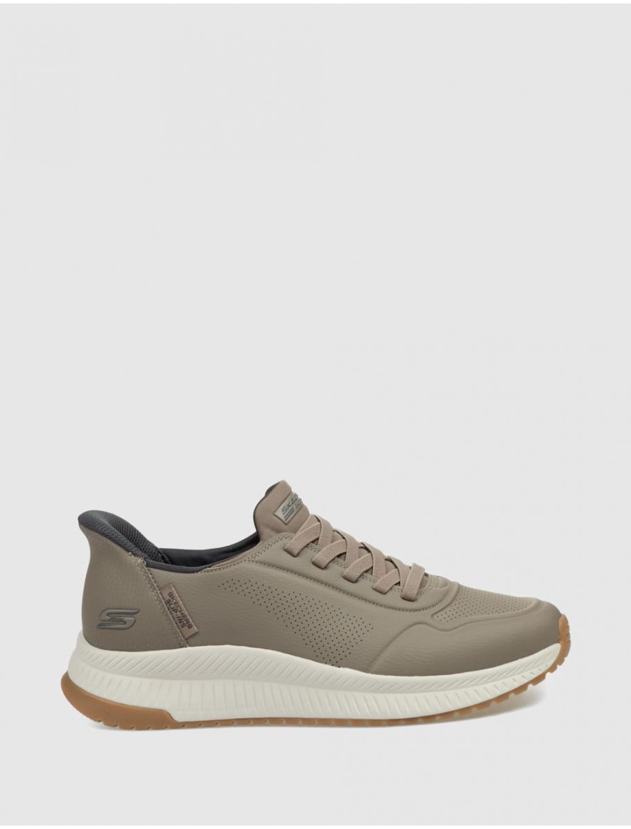 ZAPATILLA SKECHERS BOBS SPORT SQUAD 4 TAUPE