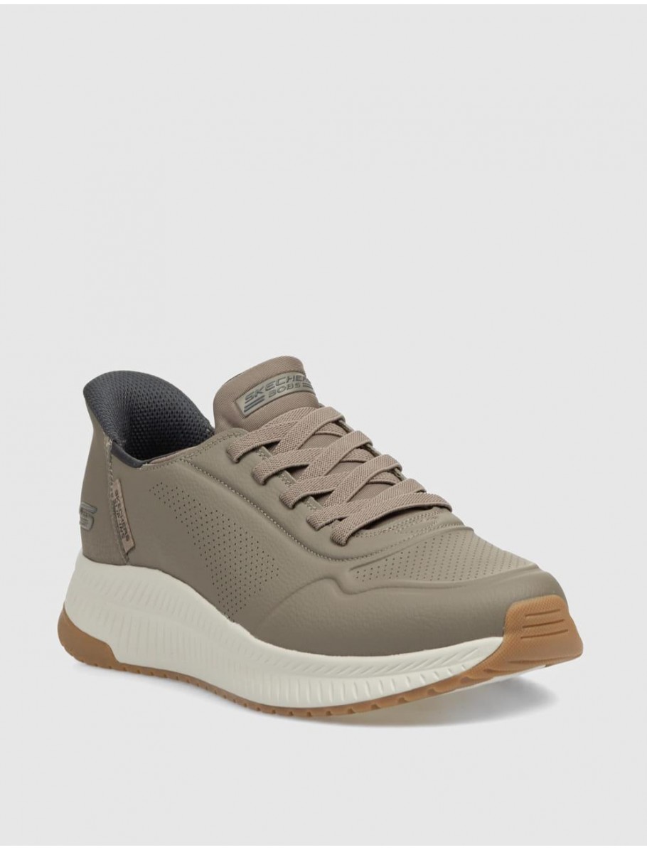 ZAPATILLA SKECHERS BOBS SPORT SQUAD 4 TAUPE