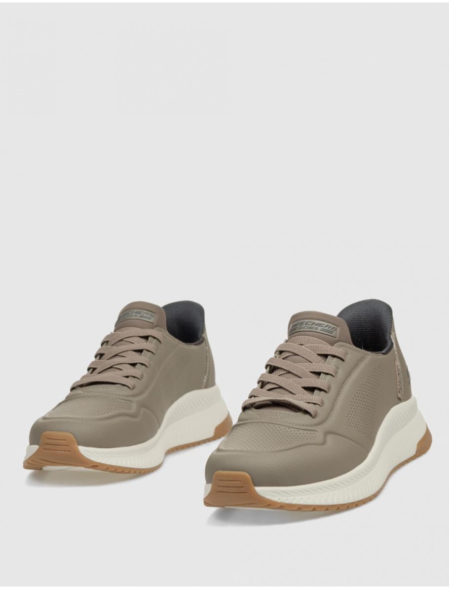 ZAPATILLA SKECHERS BOBS SPORT SQUAD 4 TAUPE