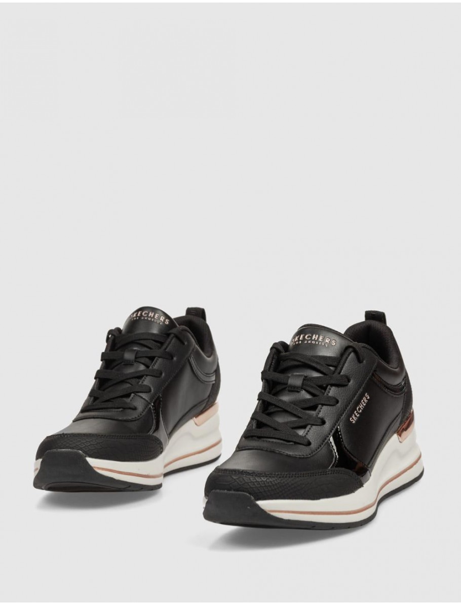 ZAPATILLA SKECHERS BILLION 2 FINE SHINE NEGRO