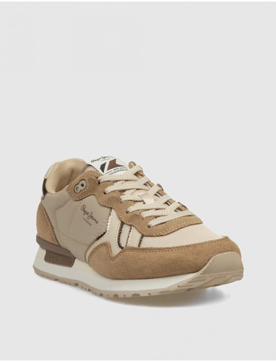 ZAPATILLA PEPE JEANS BRIT MIRROR TAUPE